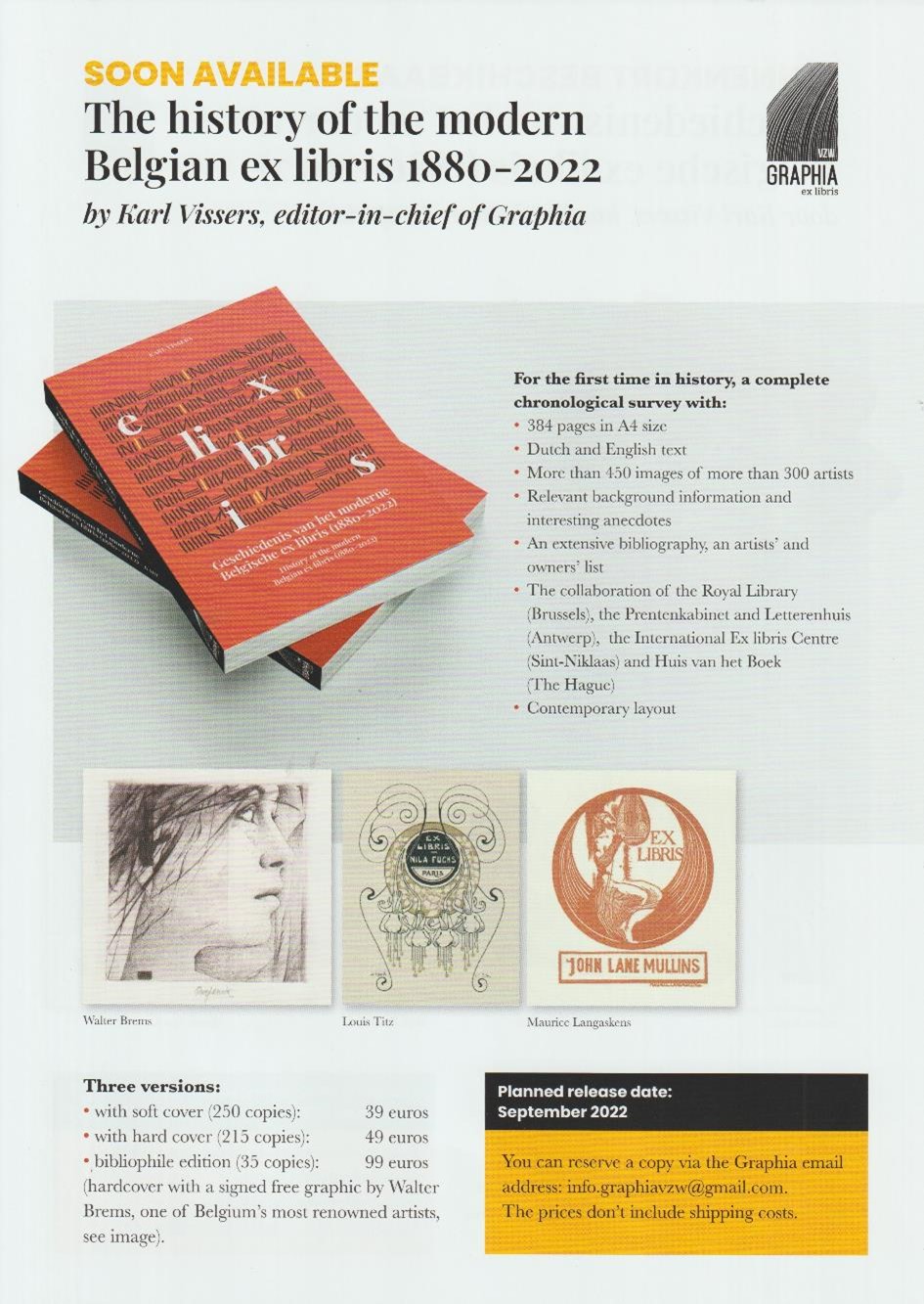 Promotion flyer The history of the modern Belgian ex libris